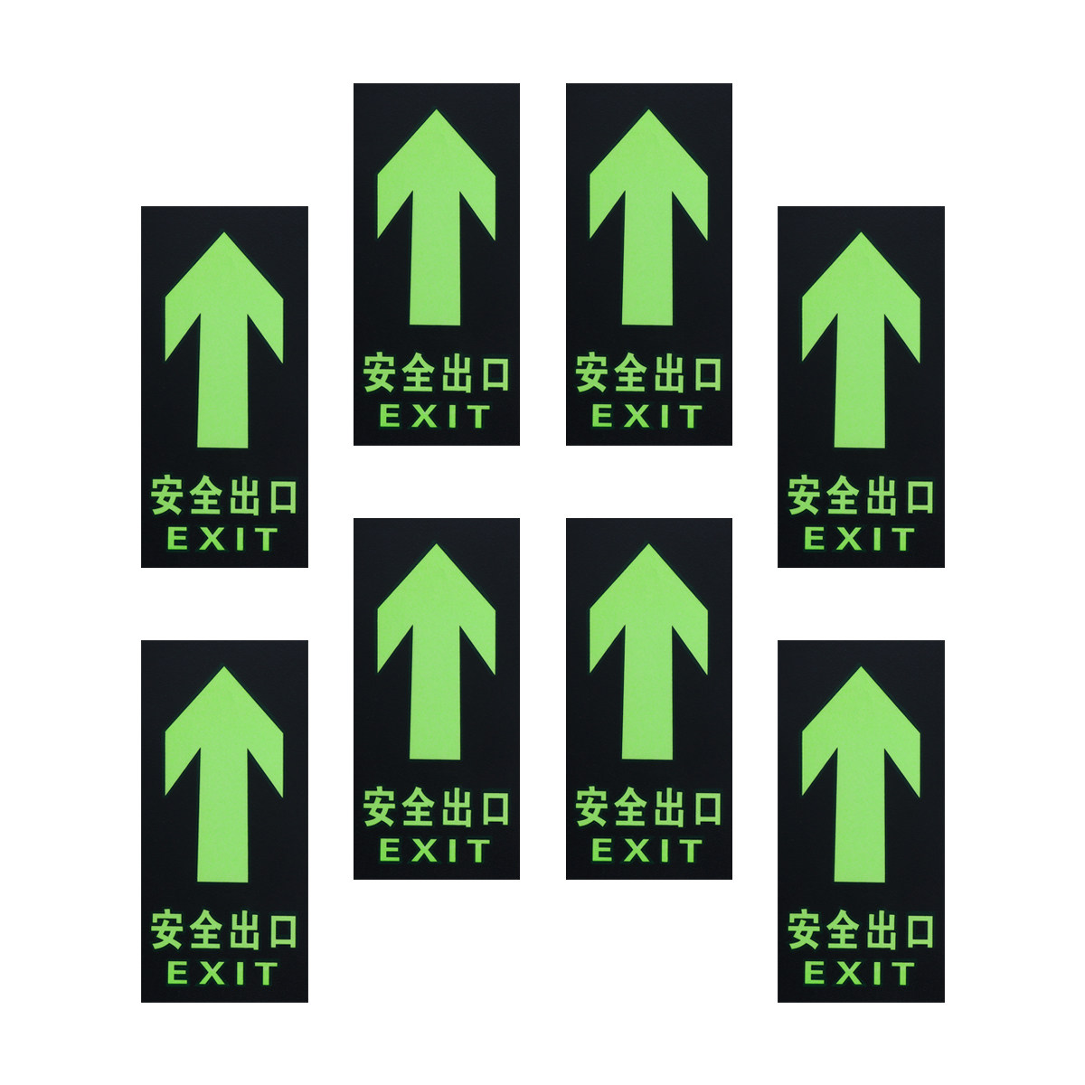 Emergency Exit Sign - 8Pcs Photoluminescent Exit Wall Sticker Luminous