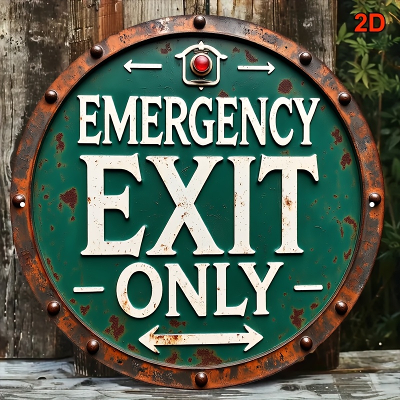 2D Industrial Retro Metal Emer - Emergency Exit Sign recensione e prezzo