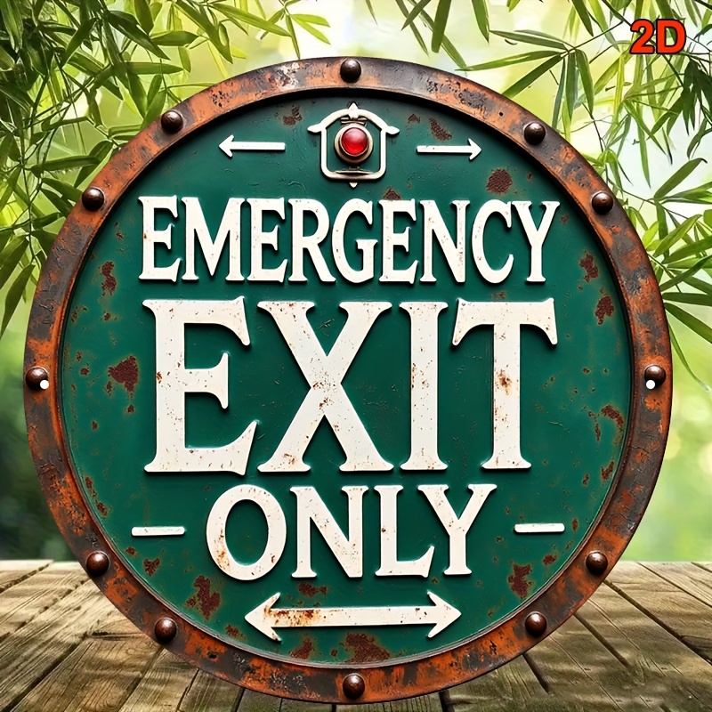 2D Industrial Retro Metal Emer - Emergency Exit Sign recensione e prezzo