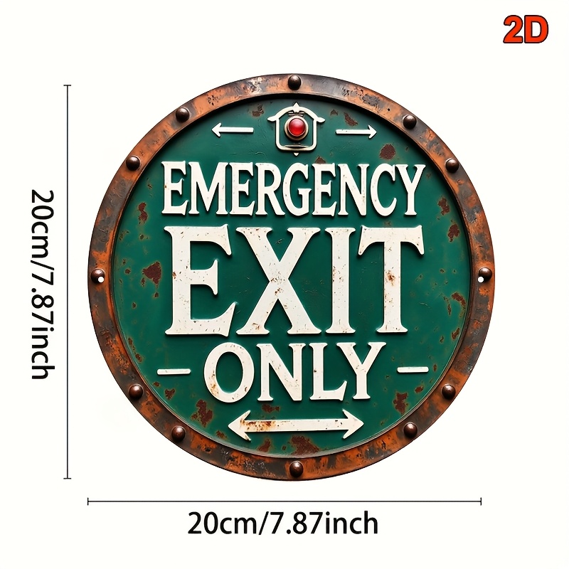 2D Industrial Retro Metal Emer - Emergency Exit Sign recensione e prezzo