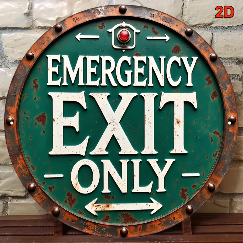2D Industrial Retro Metal Emer - Emergency Exit Sign recensione e prezzo