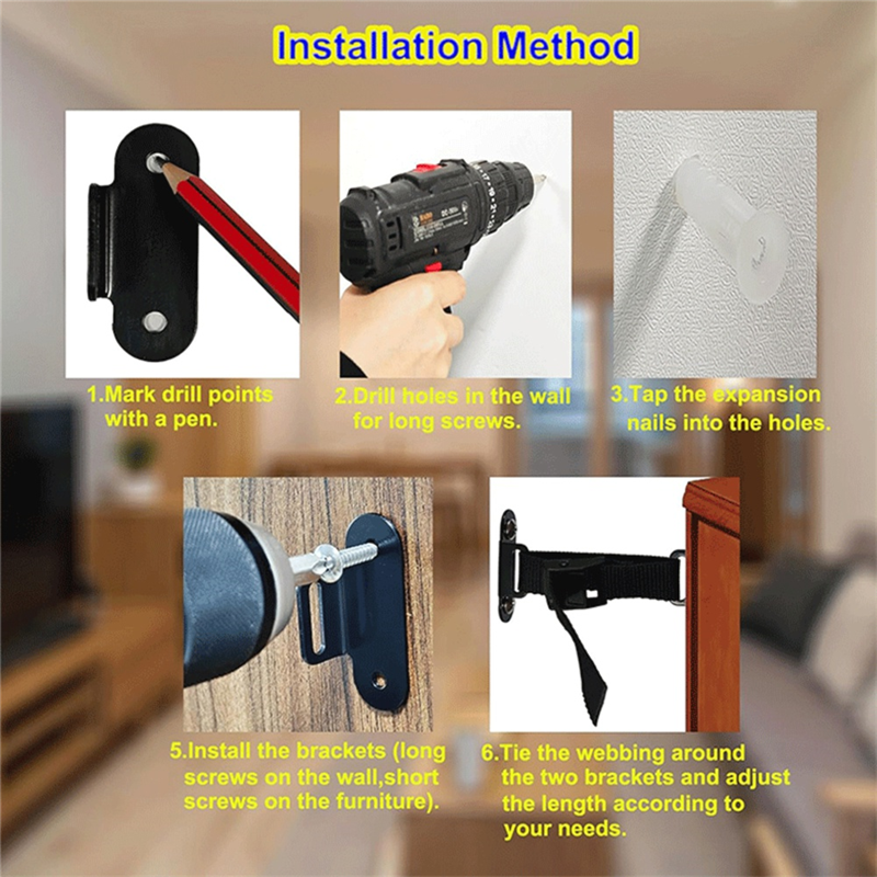 Fresh Anti Tip Furniture Ancho - Earthquake Anchor Strap recensione e prezzo