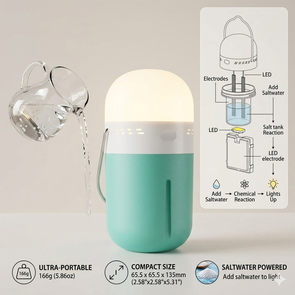 Portable Saline Lamp Compact 6 - Power Outage Light recensione e prezzo