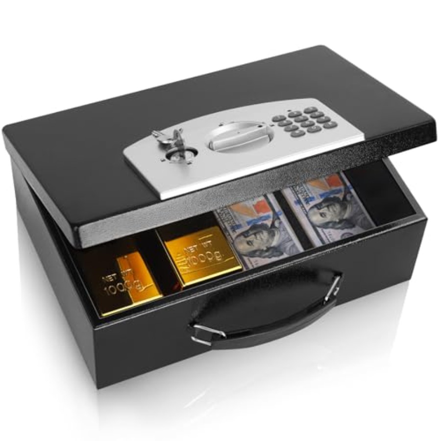 Portable Metal Safe Box with D - Fire Safe Document recensione e prezzo