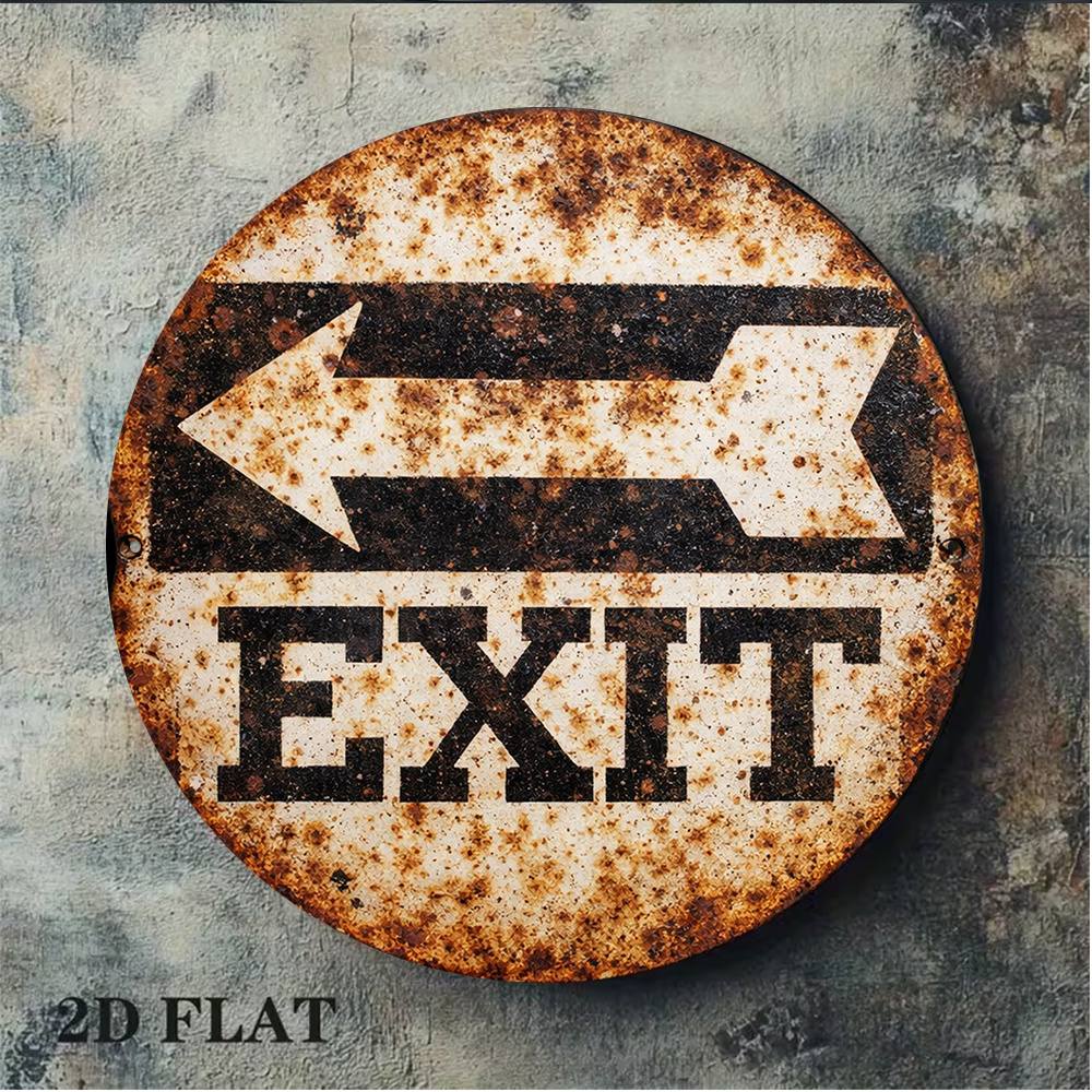 2D Metal Sign 8x8in/20x20cm Re - Emergency Exit Sign recensione e prezzo