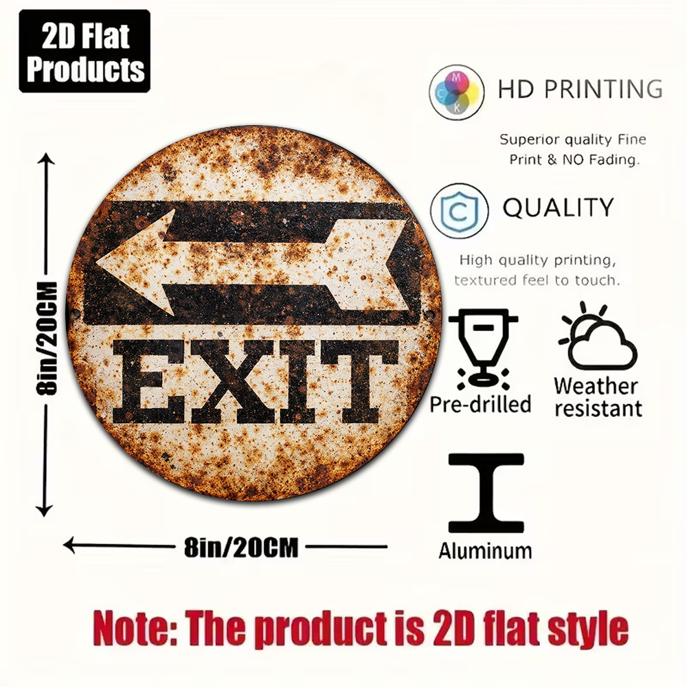2D Metal Sign 8x8in/20x20cm Re - Emergency Exit Sign recensione e prezzo
