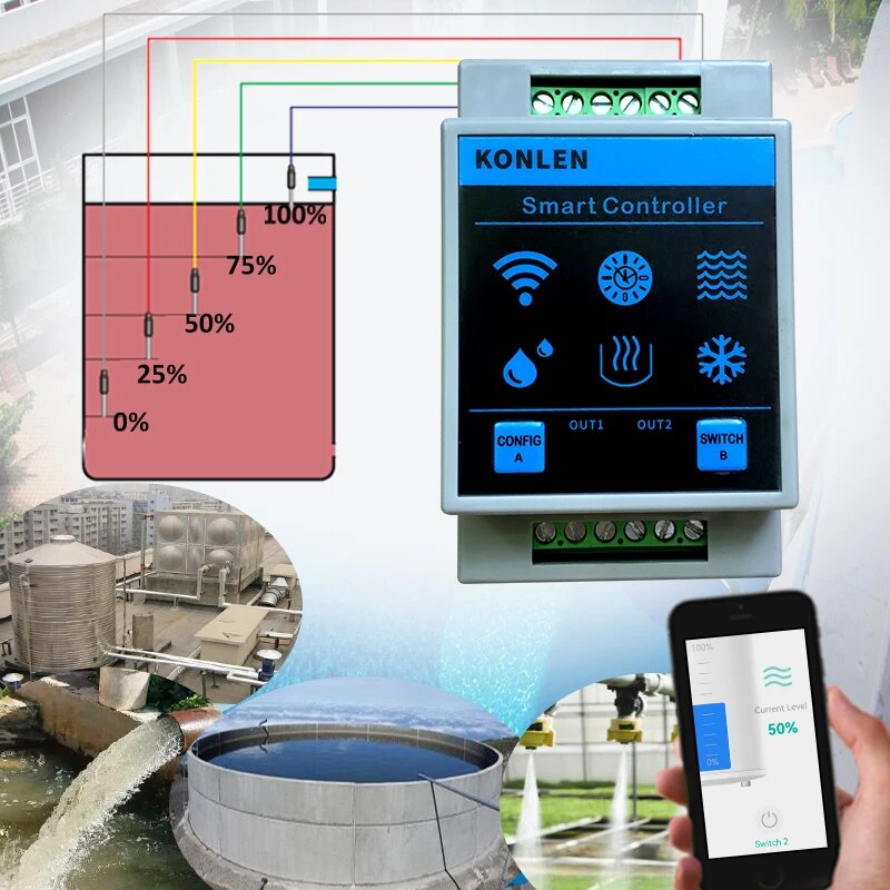 KONLEN Tuya Water Level Sensor - Water Alarm Sensor recensione e prezzo