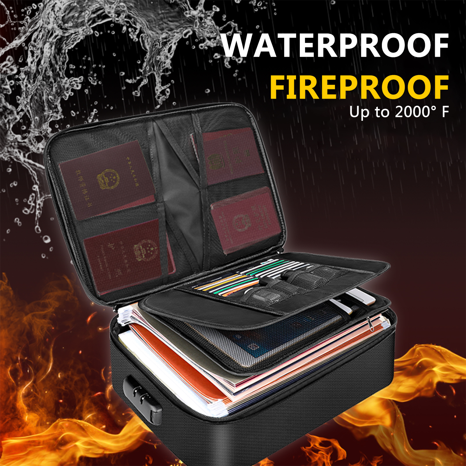 Fireproof Document Bag with Lo - Fire Safe Document recensione e prezzo