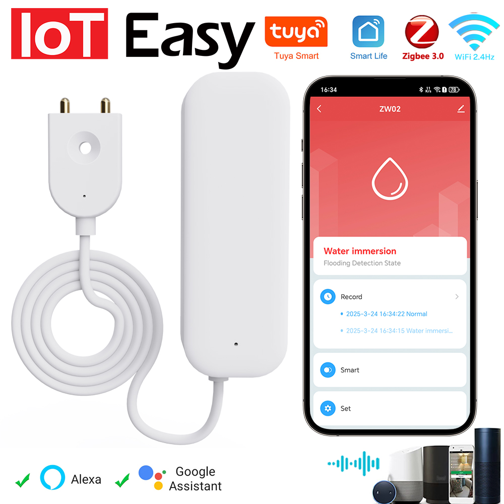 Tuya WiFi ZigBee Water Sensor  - Water Alarm Sensor recensione e prezzo
