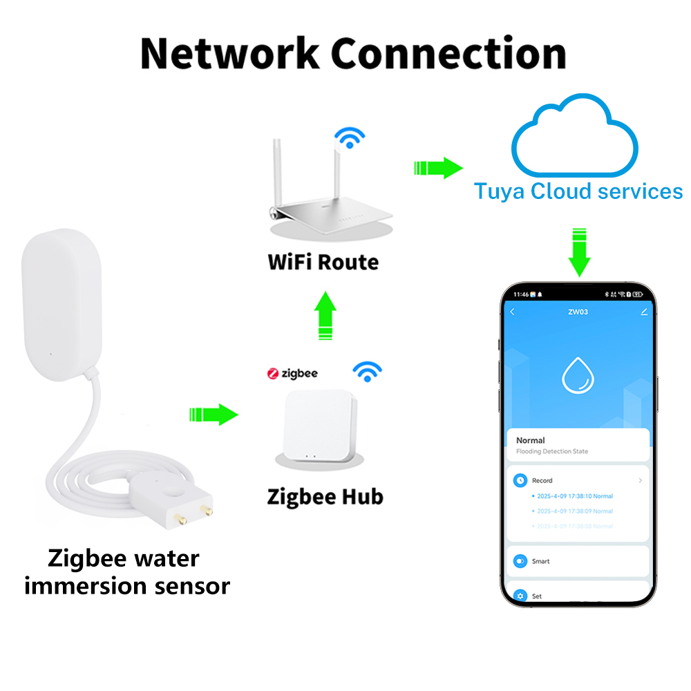 Tuya WiFi ZigBee Water Sensor  - Water Alarm Sensor recensione e prezzo