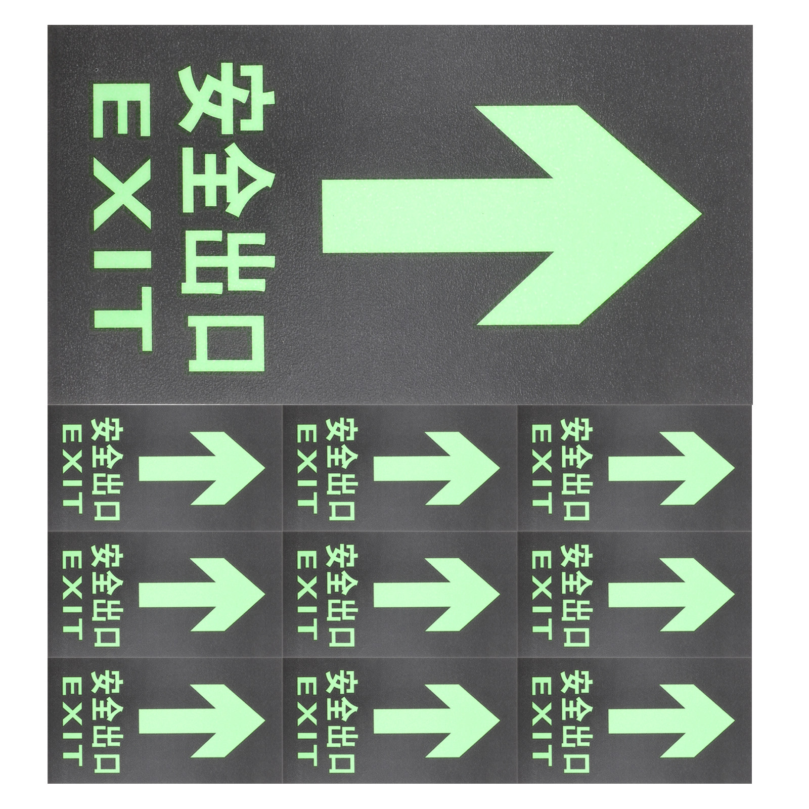 10Pcs Glow in The Dark PVC Saf - Emergency Exit Sign recensione e prezzo