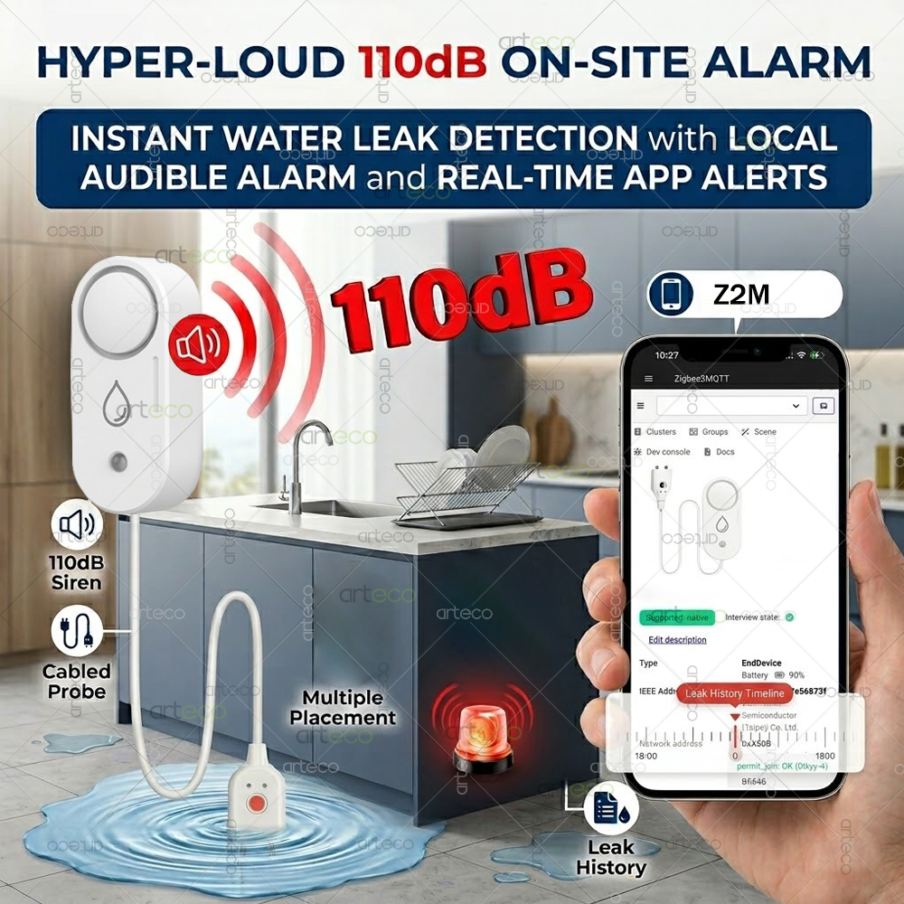Zigbee Water Leak Detector Sma - Water Alarm Sensor recensione e prezzo