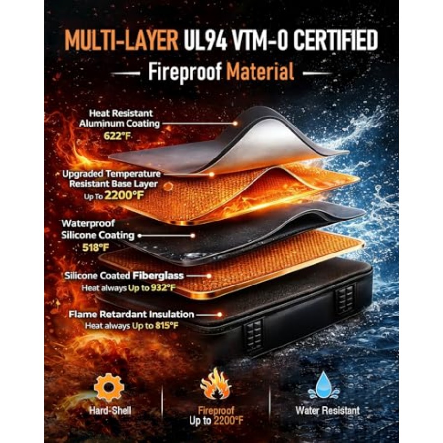 Fireproof Document Box - Hard- - Fire Safe Document recensione e prezzo